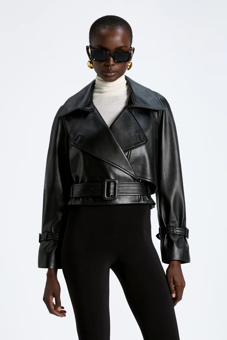 Fashionable trend short leather jacket