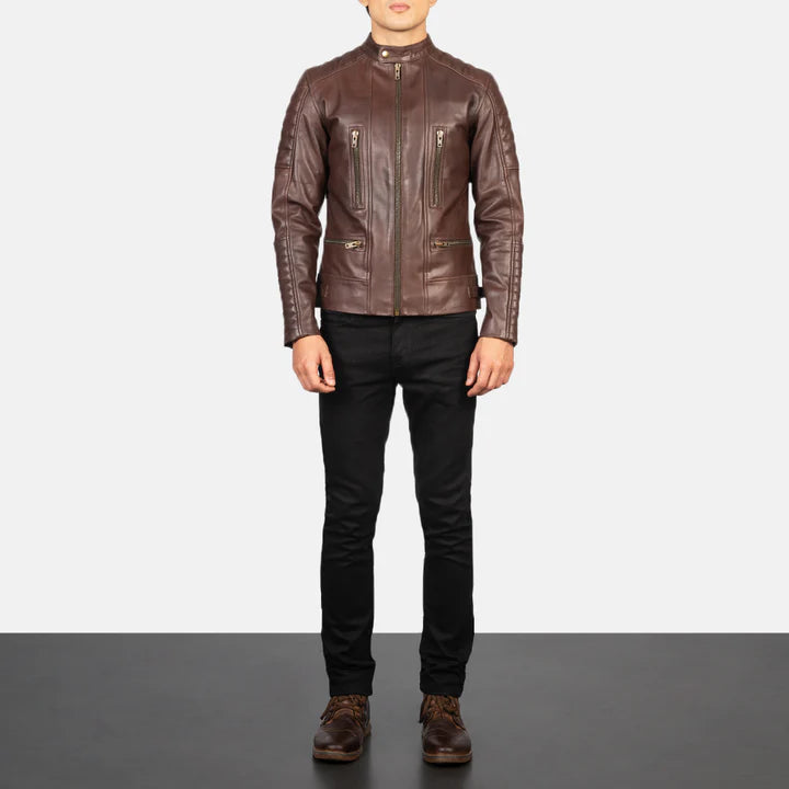 Leather jacket for men sheepskin Biker Design leather Jacket