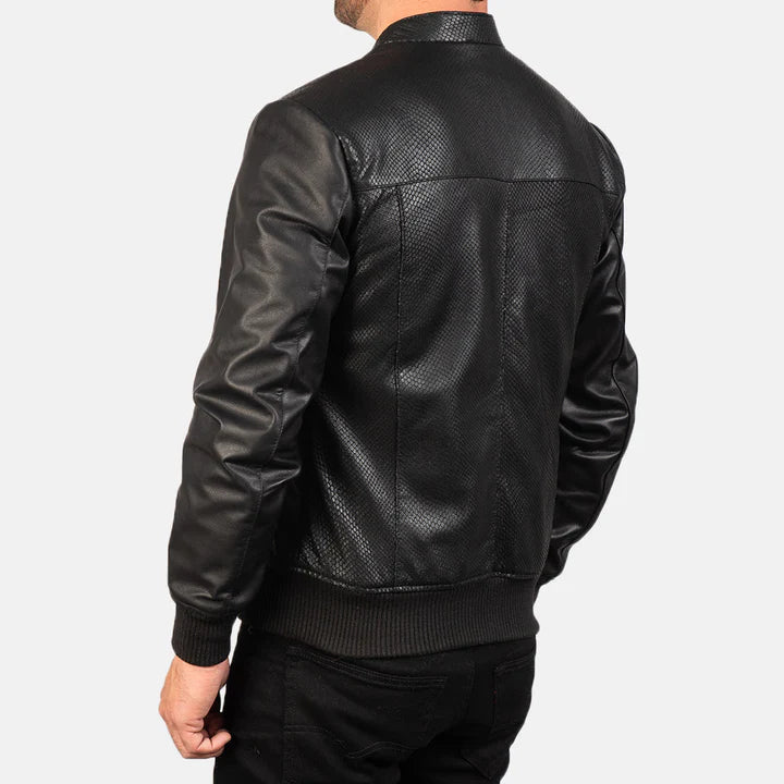 Black leather jacket bomber design jacket leather jacket for men
