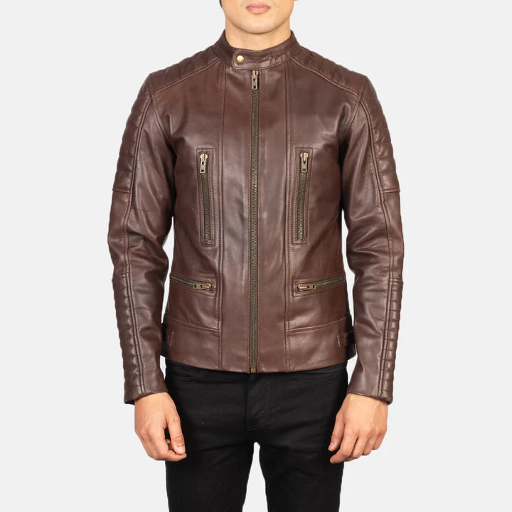 Leather jacket for men sheepskin Biker Design leather Jacket