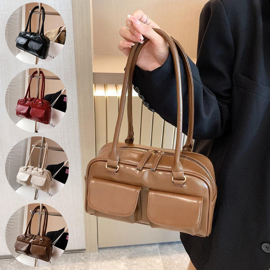 Multi-pocket Design Shoulder Bag Fashion Versatile Square Handbags Underarm Bags
