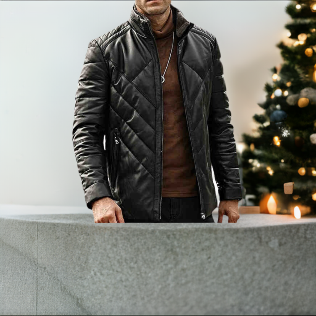 Genuine Lambskin Leather Jacket For Men Stylish Casual Zipper Style Coat For Autumn & Winter
