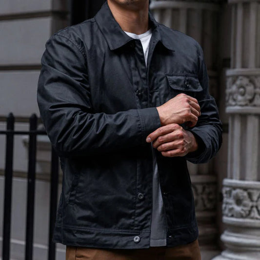 Stylish warm leather jacket for men