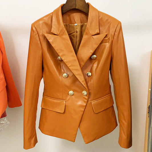 Ladies Brown Leather Jacket