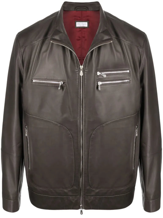 Men's Stylish Zip-Up Leather Jacket for Winter