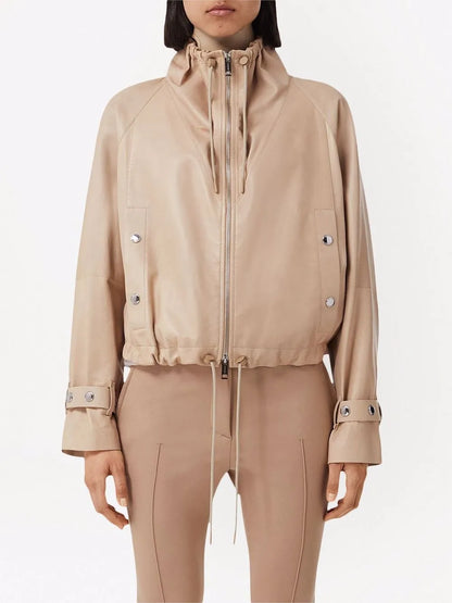 Premium Zip Front Leather Jacket Modern Fit