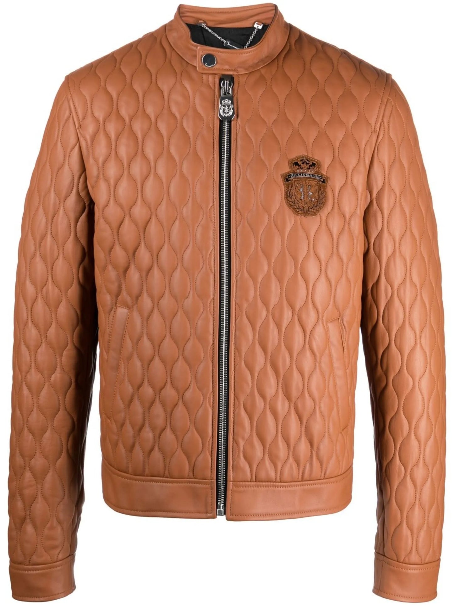 Stylish slim-fit leather jacket with a trendy design for men
