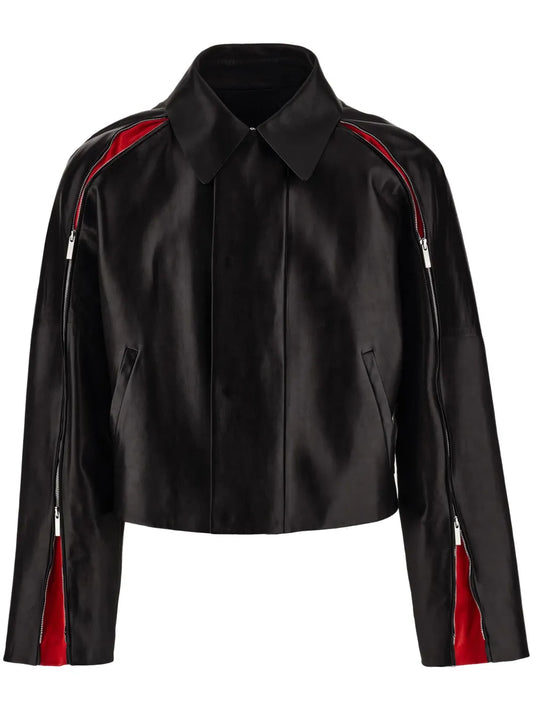 Stylish Zip-Up Leather Jacket for Men – Casual Outerwear with Modern Fit