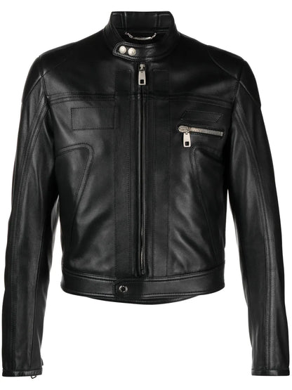 Black Genuine Leather Motorcycle Jacket