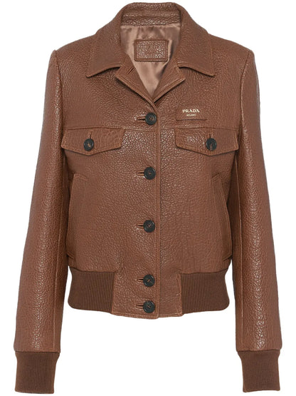 Women's Real Leather Jacket – Timeless Zip-Up Design for Daily Wear