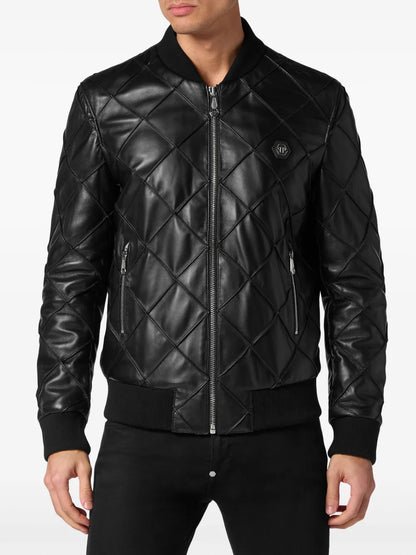 Slim Fit Bomber Jacket in Real Leather Everyday Luxury