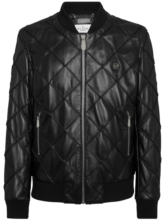 Slim Fit Bomber Jacket in Real Leather Everyday Luxury