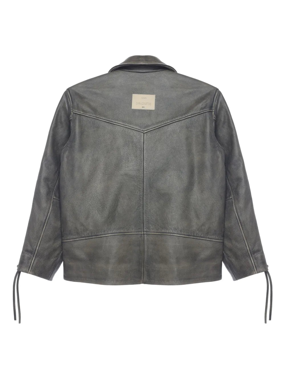 Women’s Lace-Up Leather Biker Jacket – Edgy Moto  Style With Zip Closure