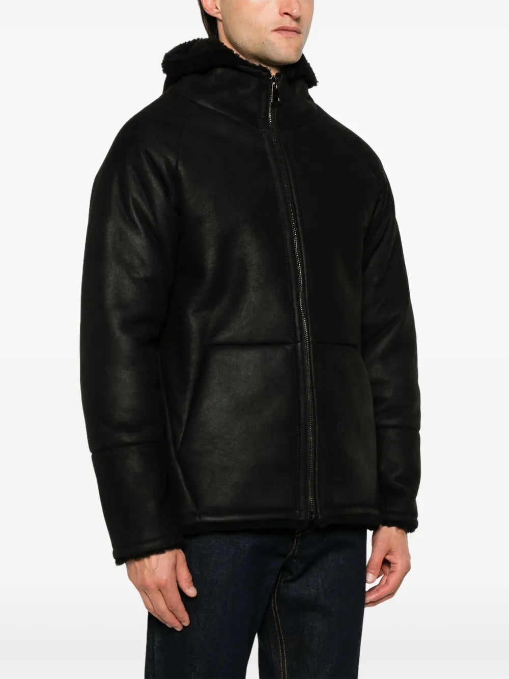 Slim Fit Hooded Leather Jacket – Modern Biker Style for Everyday Wear