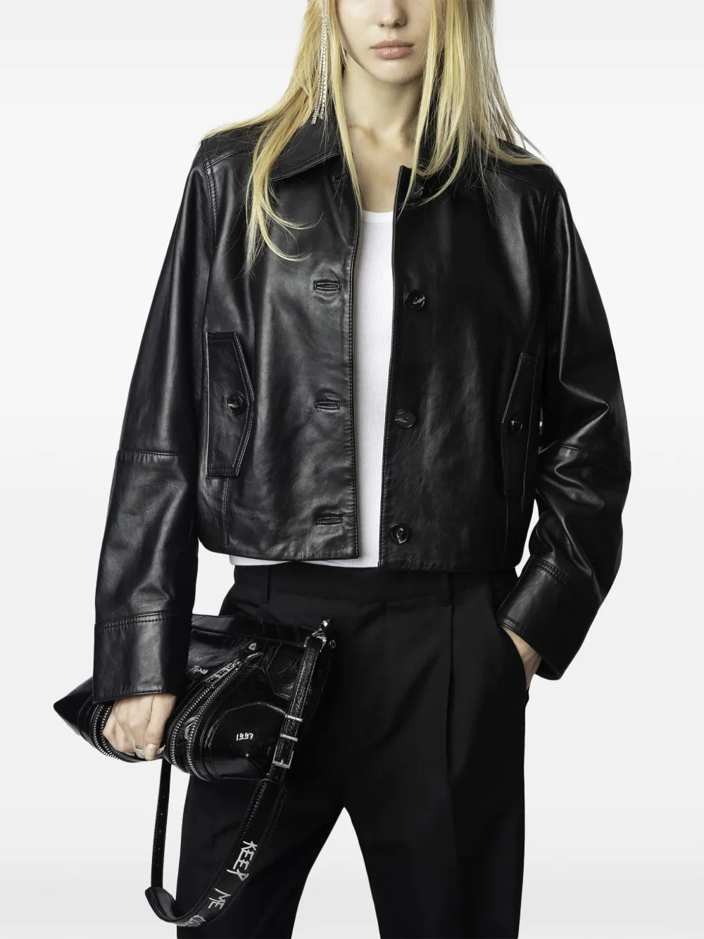 Genuine Leather Biker Jacket For Women Classic Street Style