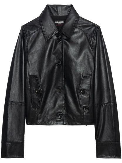 Genuine Leather Biker Jacket For Women Classic Street Style