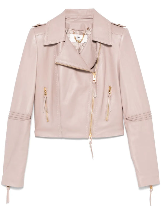Classic Leather Biker Jacket Motorcycle Style Outerwear for Women