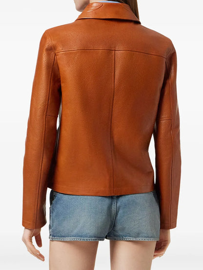 Stylish Zip-Up Leather Jacket for Winter Fashion