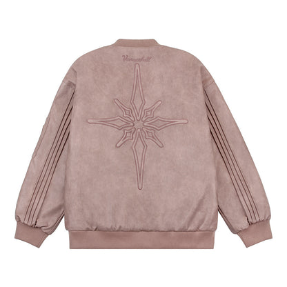 Embroidered  Leather Jacket For Men