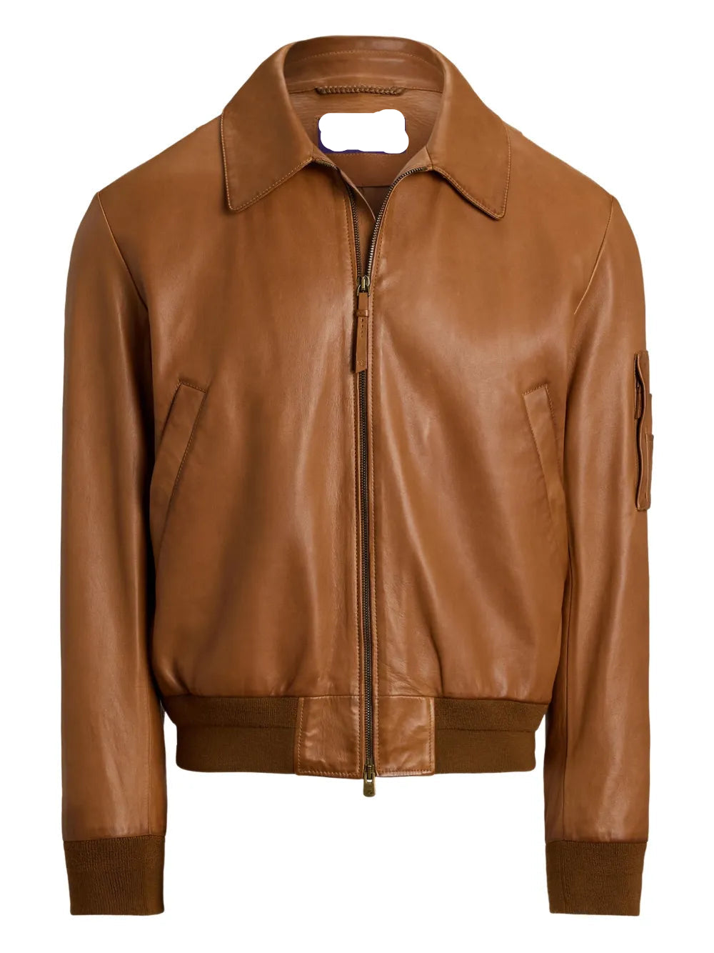Luxury Brown Leather Bomber Jacket for Men