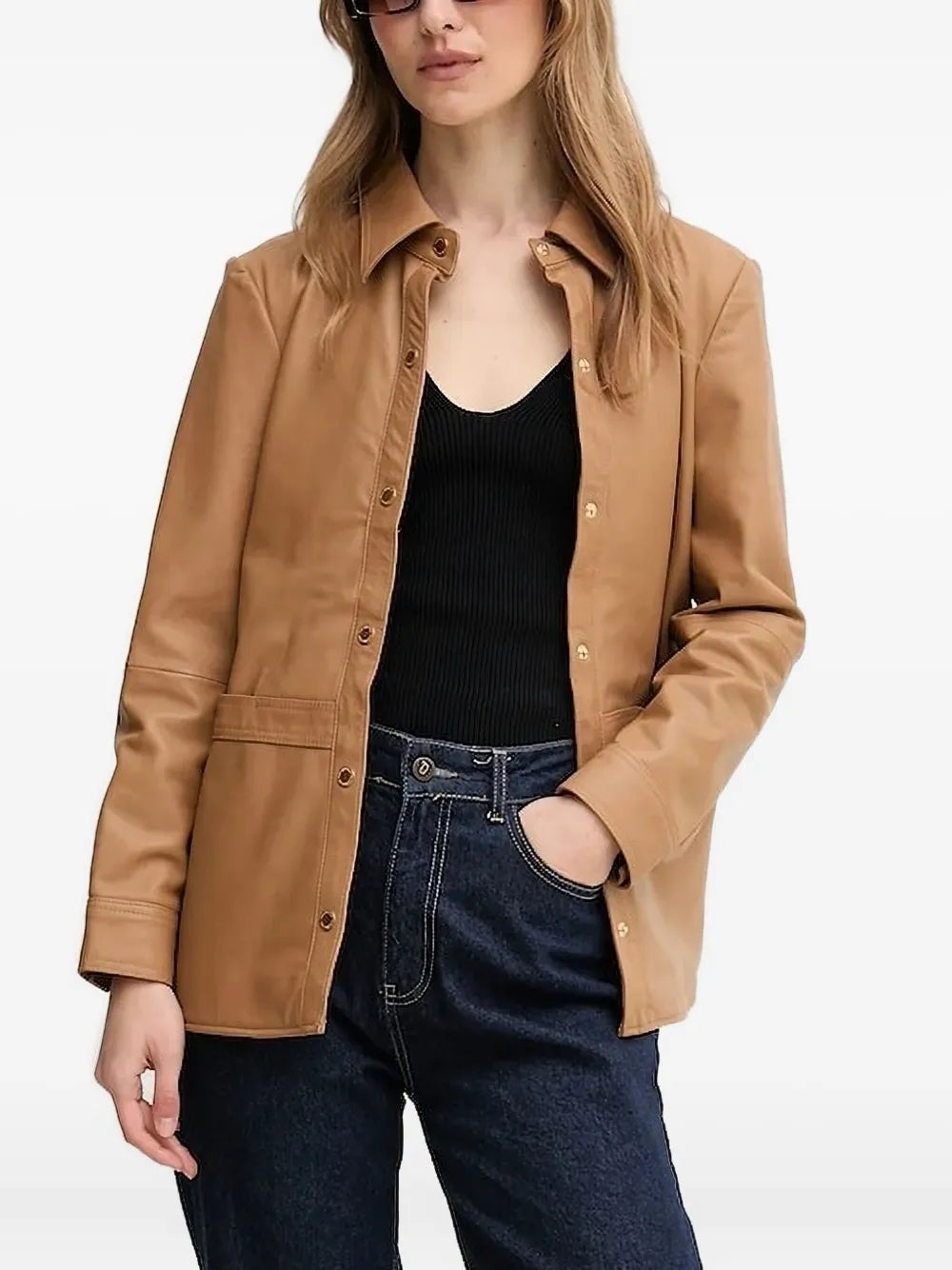 Women’s Light Brown Leather Jacket – Timeless Fashion Essential