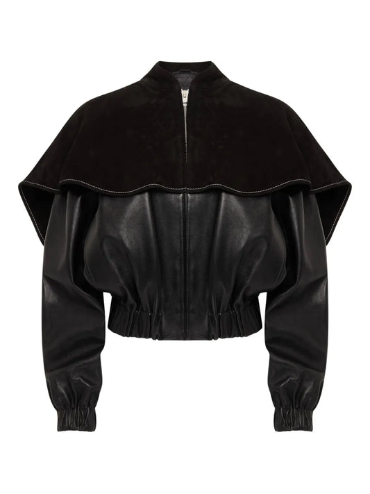 Premium Real Leather Jacket for Women – Elegant Collar Style