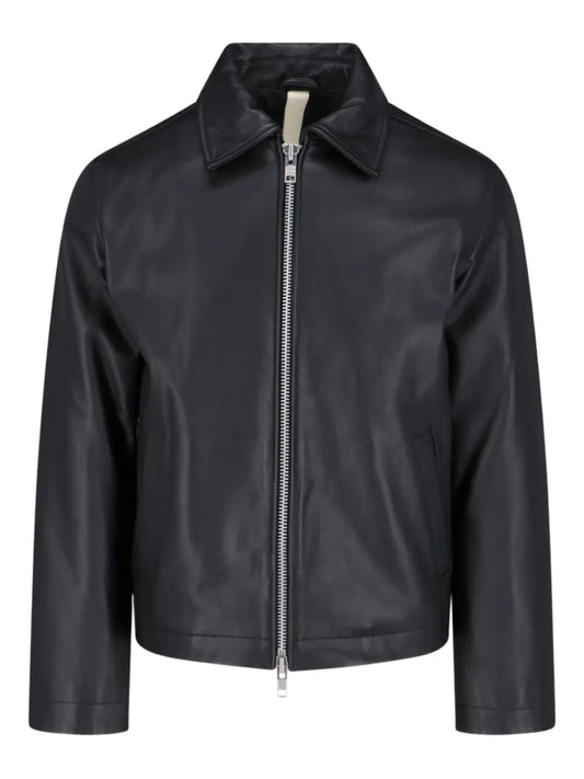 Men’s Zip-Front Leather Jacket