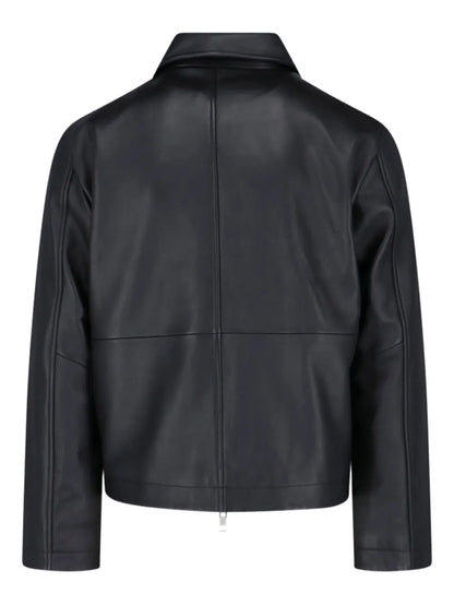 Men’s Zip-Front Leather Jacket