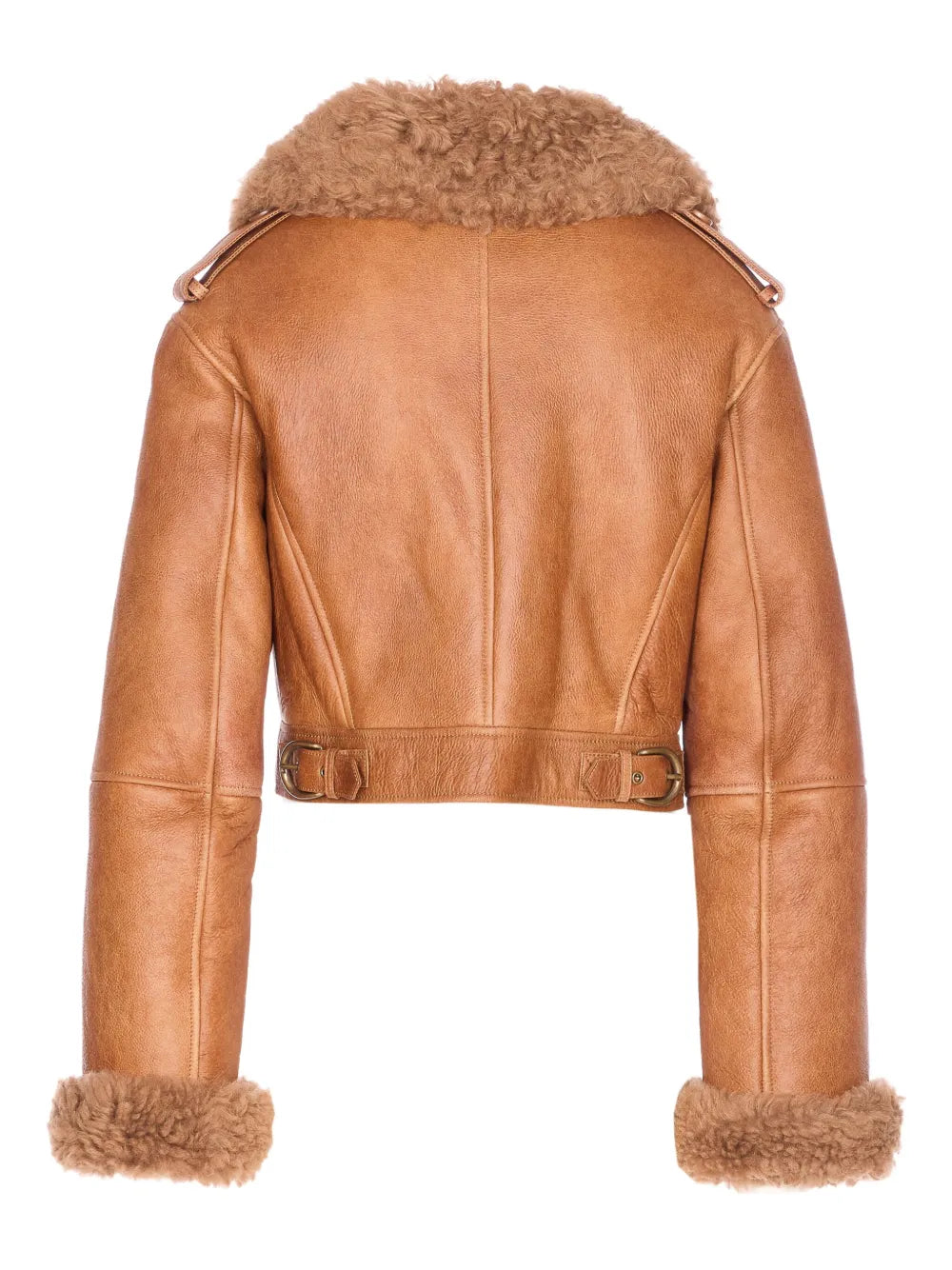 Women’s Shearling-Collared Sheepskin Leather Jacket