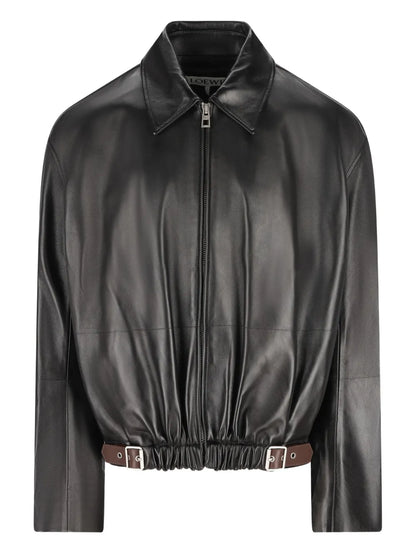 Men’s Classic Belted Genuine Leather Jacket