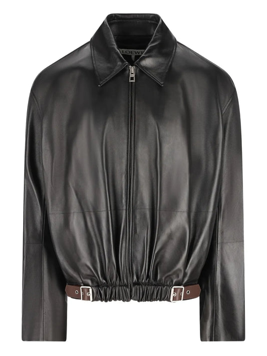 Men’s Classic Belted Genuine Leather Jacket