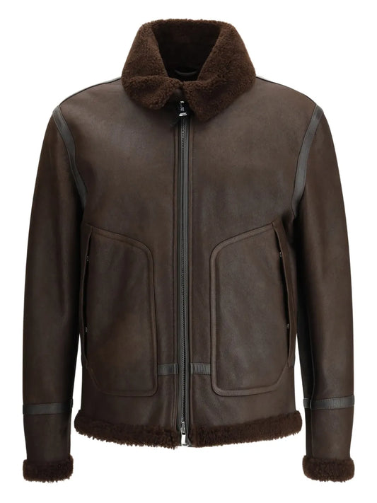 Dark Brown Genuine Leather Jacket – Classic Moto Style for Timeless Fashion