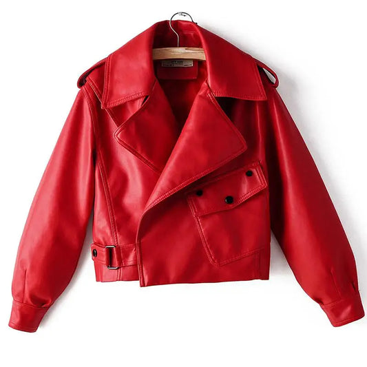 Red Leather Jacket for women