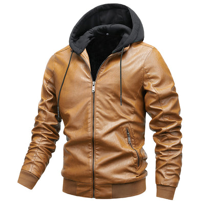 Winter Stand-collar Jacket Leather Jacket Men