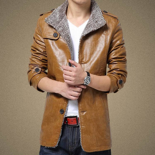 Men's casual leather jacket