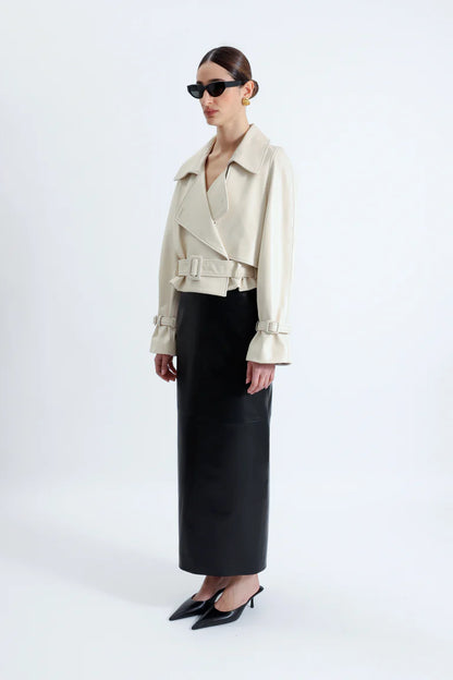 Fashionable trend short leather jacket
