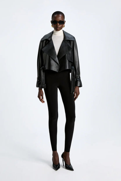 Fashionable trend short leather jacket