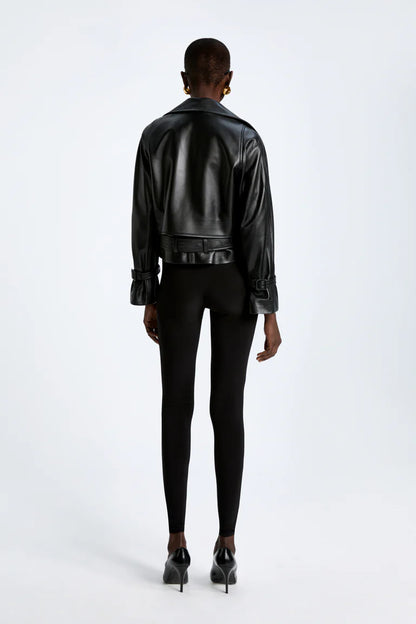 Fashionable trend short leather jacket