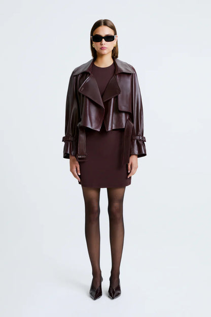 Fashionable trend short leather jacket