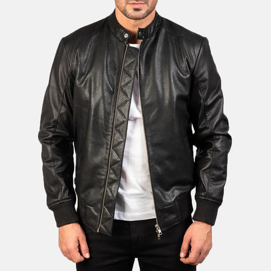 Black leather jacket bomber design jacket leather jacket for men