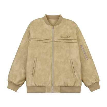 Embroidered  Leather Jacket For Men